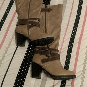 Lane Bryant size 8W 3" heel tan/brown boots NWT